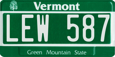 VT license plate LEW587
