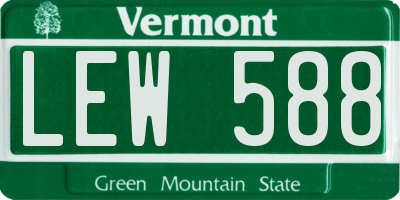 VT license plate LEW588