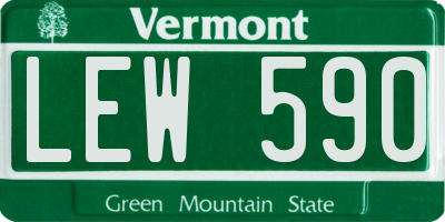 VT license plate LEW590