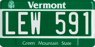 VT license plate LEW591