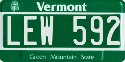 VT license plate LEW592