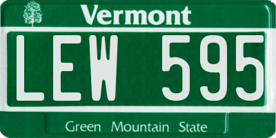 VT license plate LEW595