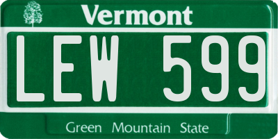 VT license plate LEW599