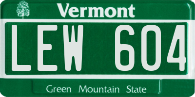 VT license plate LEW604