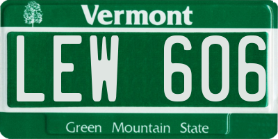 VT license plate LEW606