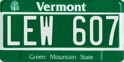 VT license plate LEW607