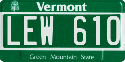 VT license plate LEW610