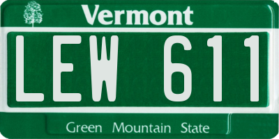 VT license plate LEW611