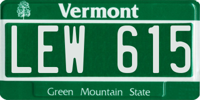 VT license plate LEW615