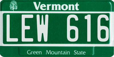 VT license plate LEW616