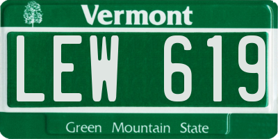 VT license plate LEW619