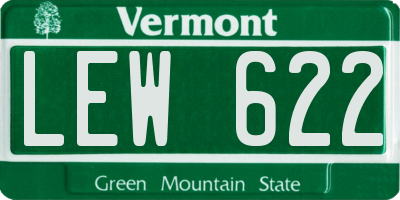 VT license plate LEW622