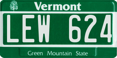 VT license plate LEW624