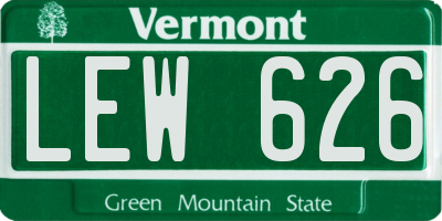 VT license plate LEW626