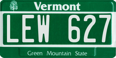 VT license plate LEW627