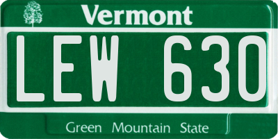 VT license plate LEW630