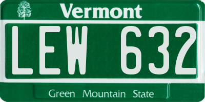 VT license plate LEW632
