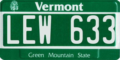 VT license plate LEW633
