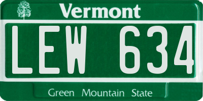 VT license plate LEW634