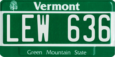VT license plate LEW636