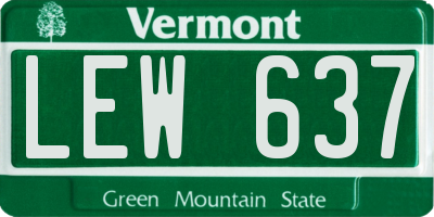 VT license plate LEW637