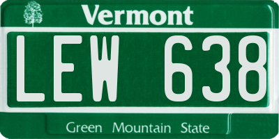 VT license plate LEW638