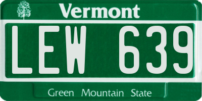 VT license plate LEW639