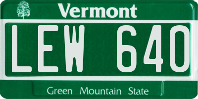 VT license plate LEW640