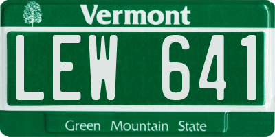 VT license plate LEW641