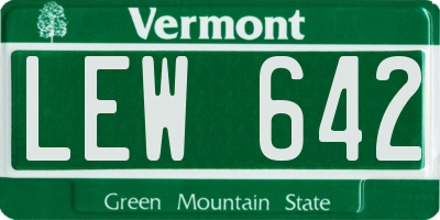 VT license plate LEW642