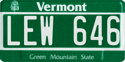 VT license plate LEW646