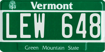 VT license plate LEW648