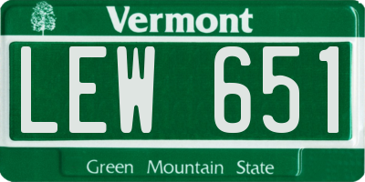 VT license plate LEW651