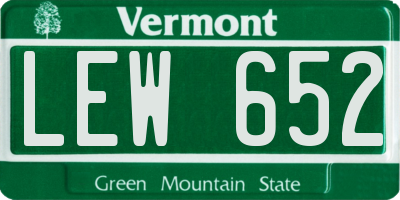 VT license plate LEW652