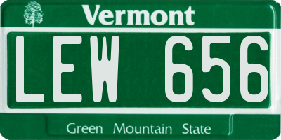 VT license plate LEW656