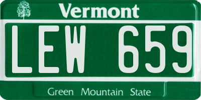 VT license plate LEW659