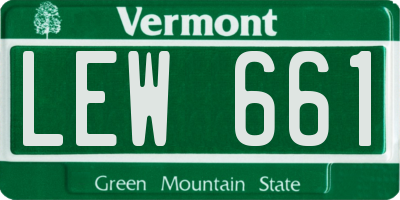 VT license plate LEW661