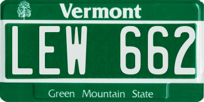 VT license plate LEW662