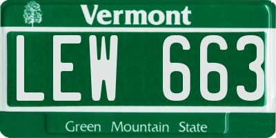 VT license plate LEW663