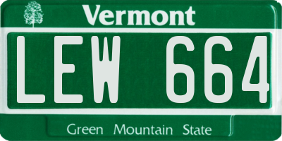 VT license plate LEW664