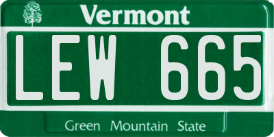 VT license plate LEW665