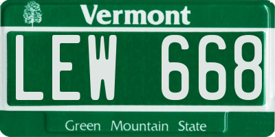 VT license plate LEW668