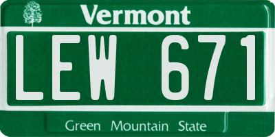 VT license plate LEW671