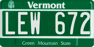 VT license plate LEW672