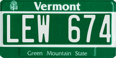 VT license plate LEW674