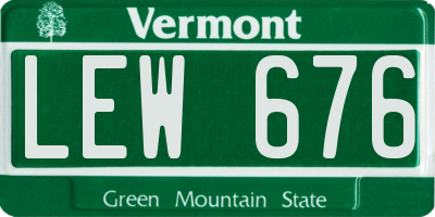 VT license plate LEW676