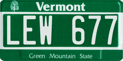 VT license plate LEW677