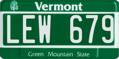 VT license plate LEW679