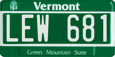 VT license plate LEW681
