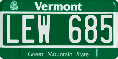 VT license plate LEW685